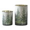 Melrose Pine Tree Mercury Glass Christmas Candle Holders - 7" - Set of 2
